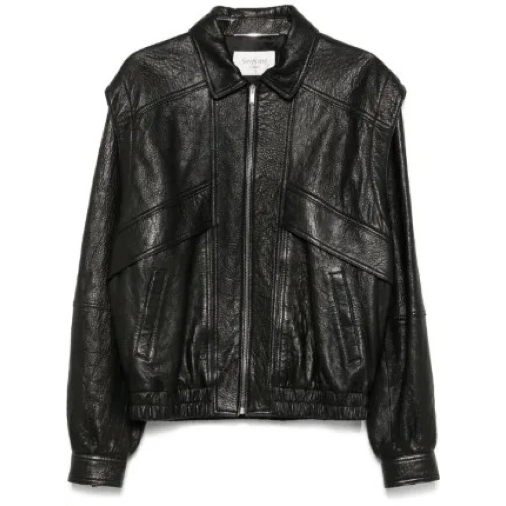 Saint Laurent Zachte Lam Rancho Jas Black Heren