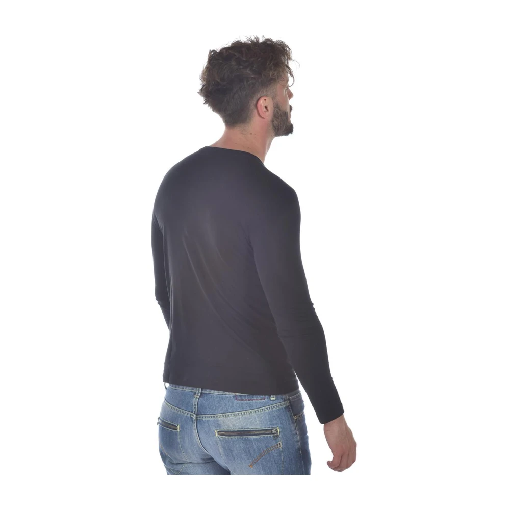 Emporio Armani Comfortabele Gebreide Pullover Sweater Black Heren