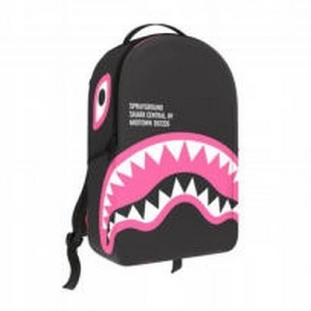 Sprayground Zwarte Grijze Roze Haai Rugzak Black Unisex