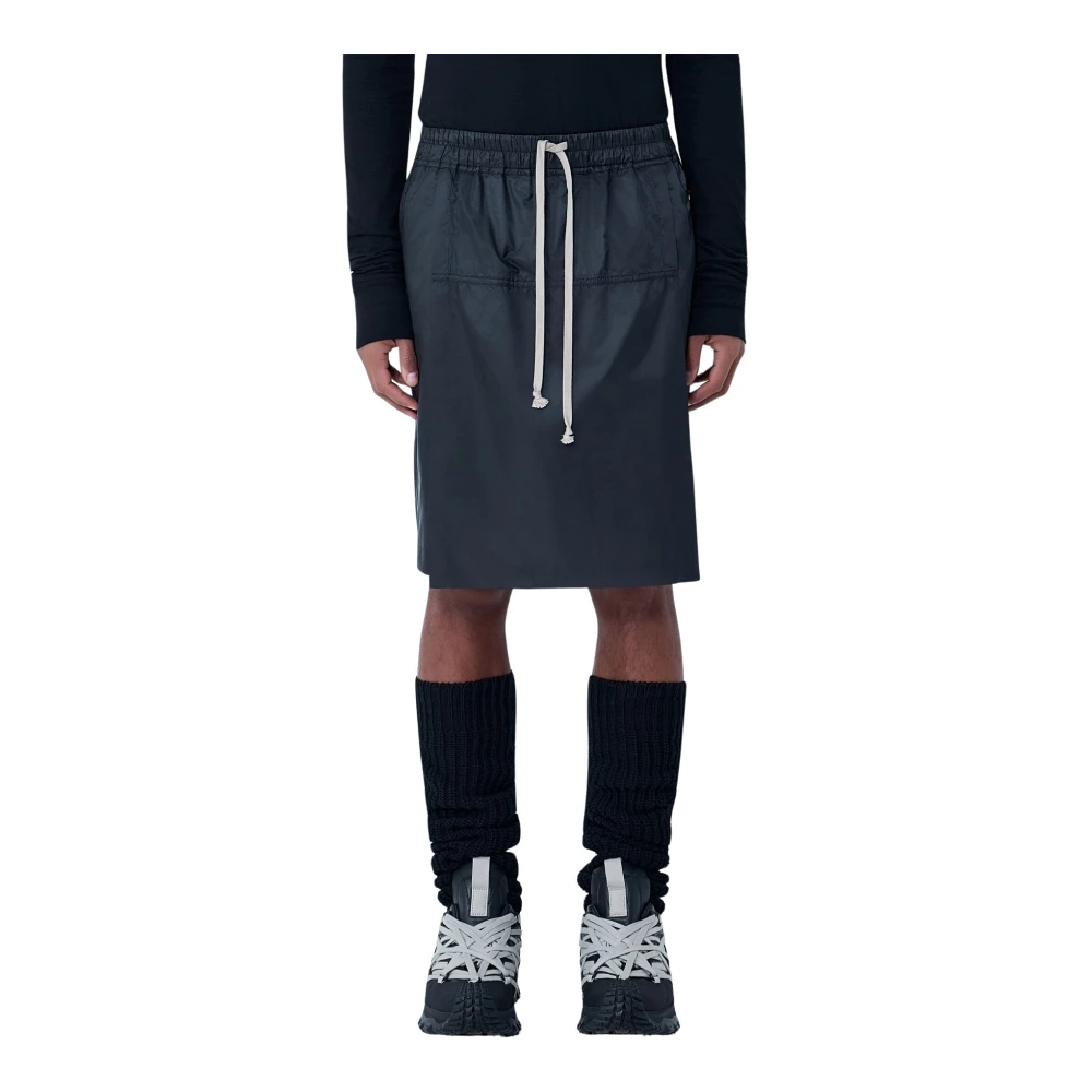 Moncler Men's Black Drawstring Midi Kilt Shorts - Casual Shorts - S - Shorts