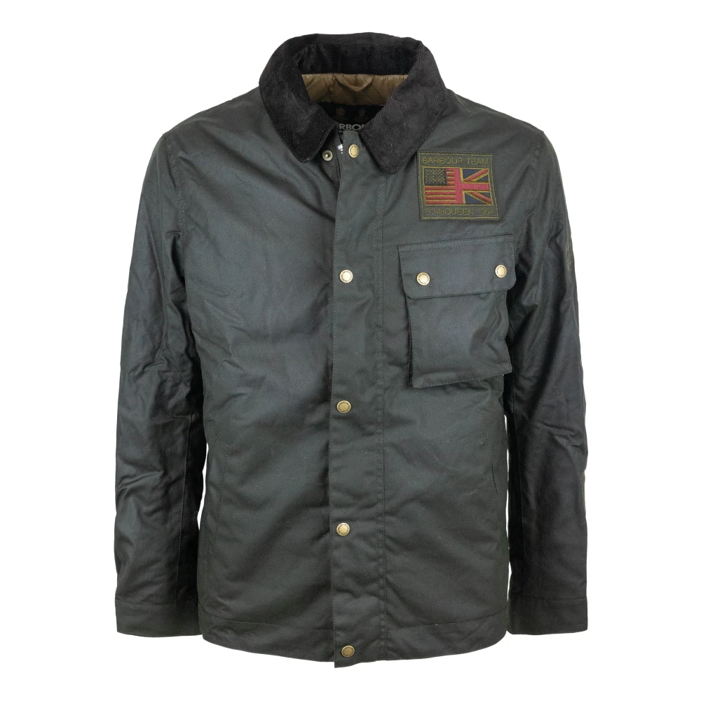 Barbour Uomo Verde Giacca Workers Wax - Immagine 4