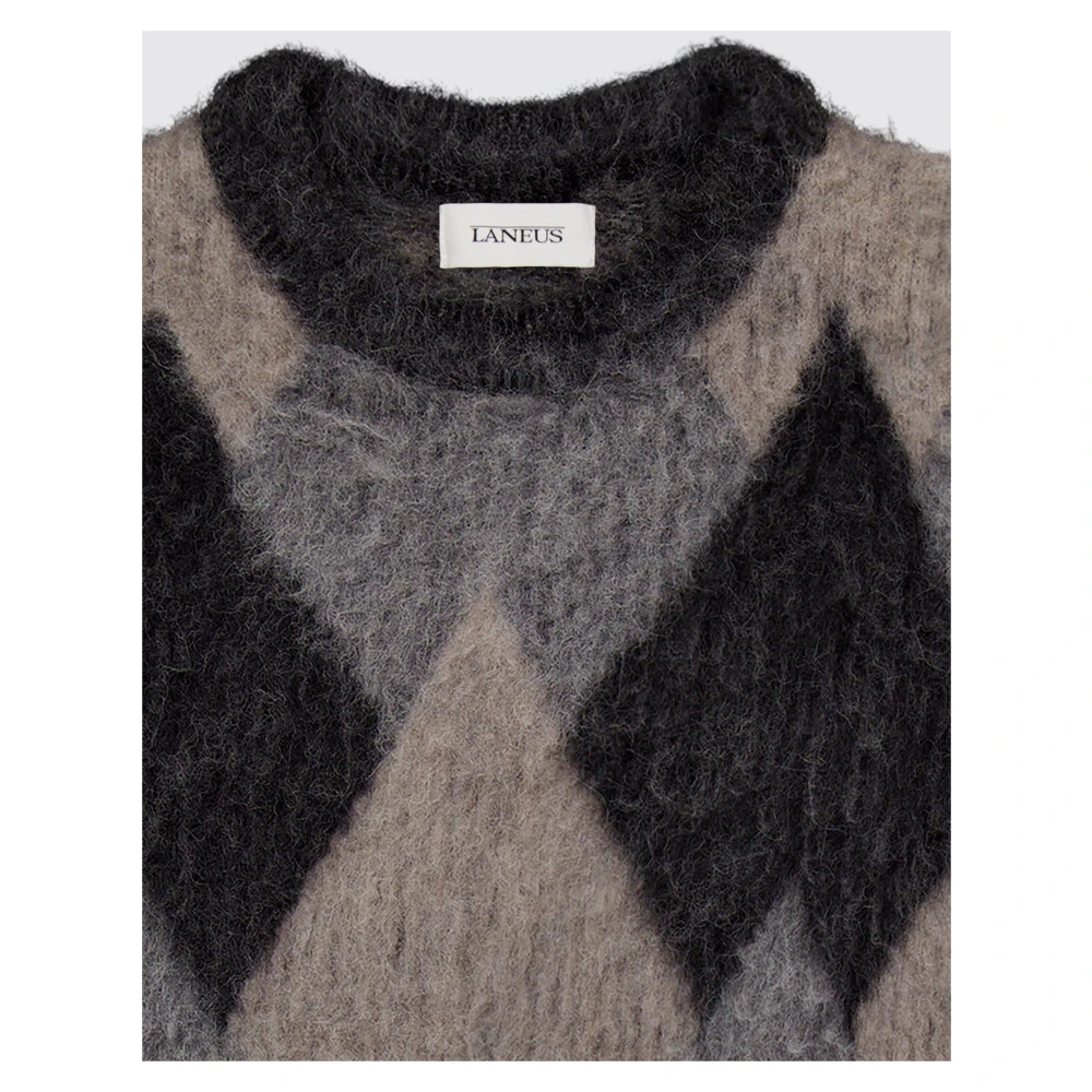 Laneus Argyle Crew Neck Sweater Multicolor Heren
