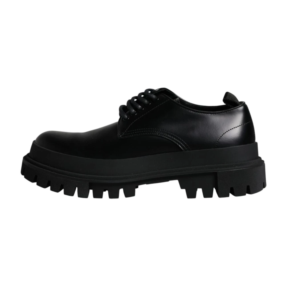 Dolce & Gabbana Men's Black Leather Derby Shoes