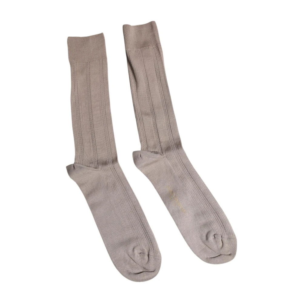Dolce & Gabbana Men's Brown Luxurious Logo Cotton Stretch Socks