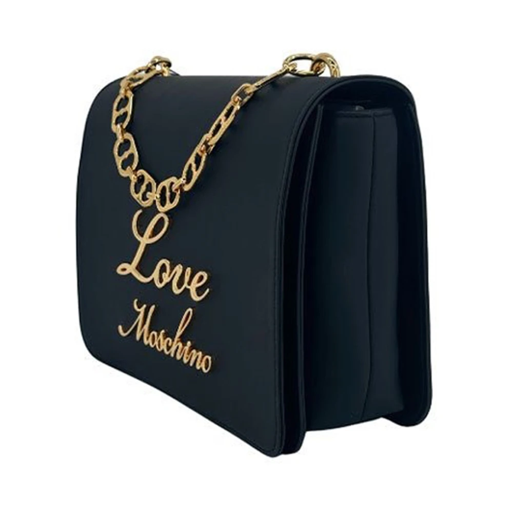 Love Moschino Modieuze Handtas met Hartdecoratie Black Dames