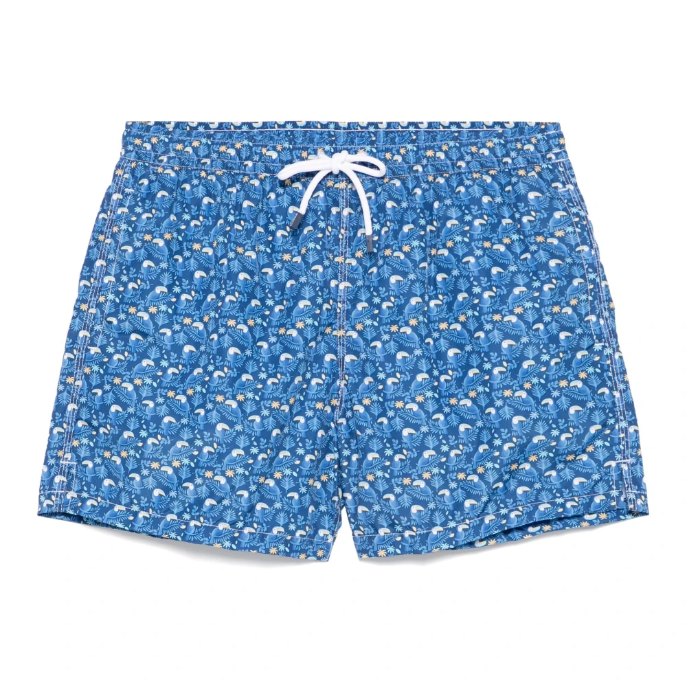 Fedeli Polyester Zwemshorts met Elastische Riem Blue Heren