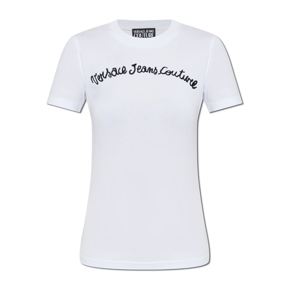 Versace Jeans Couture T-shirt met logo White Dames