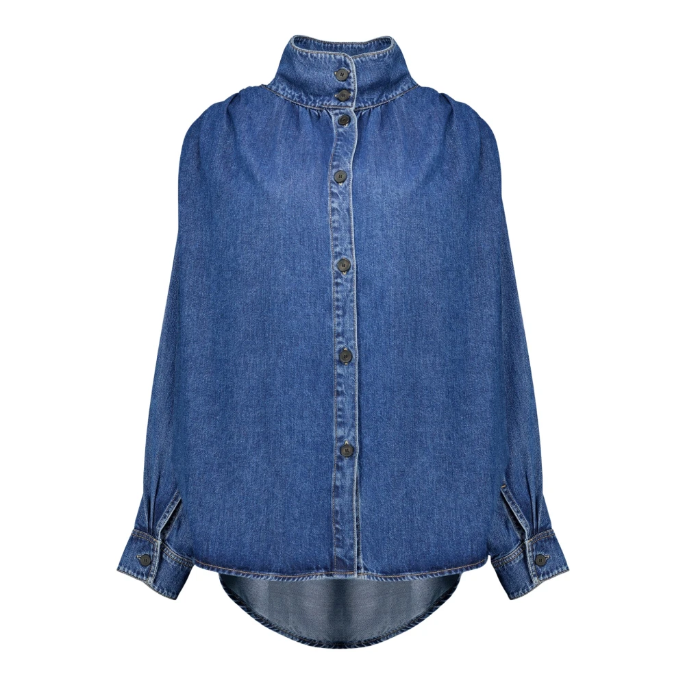 Iro Blue Shirts, Female, S, Julie Gathered Denim Shirt