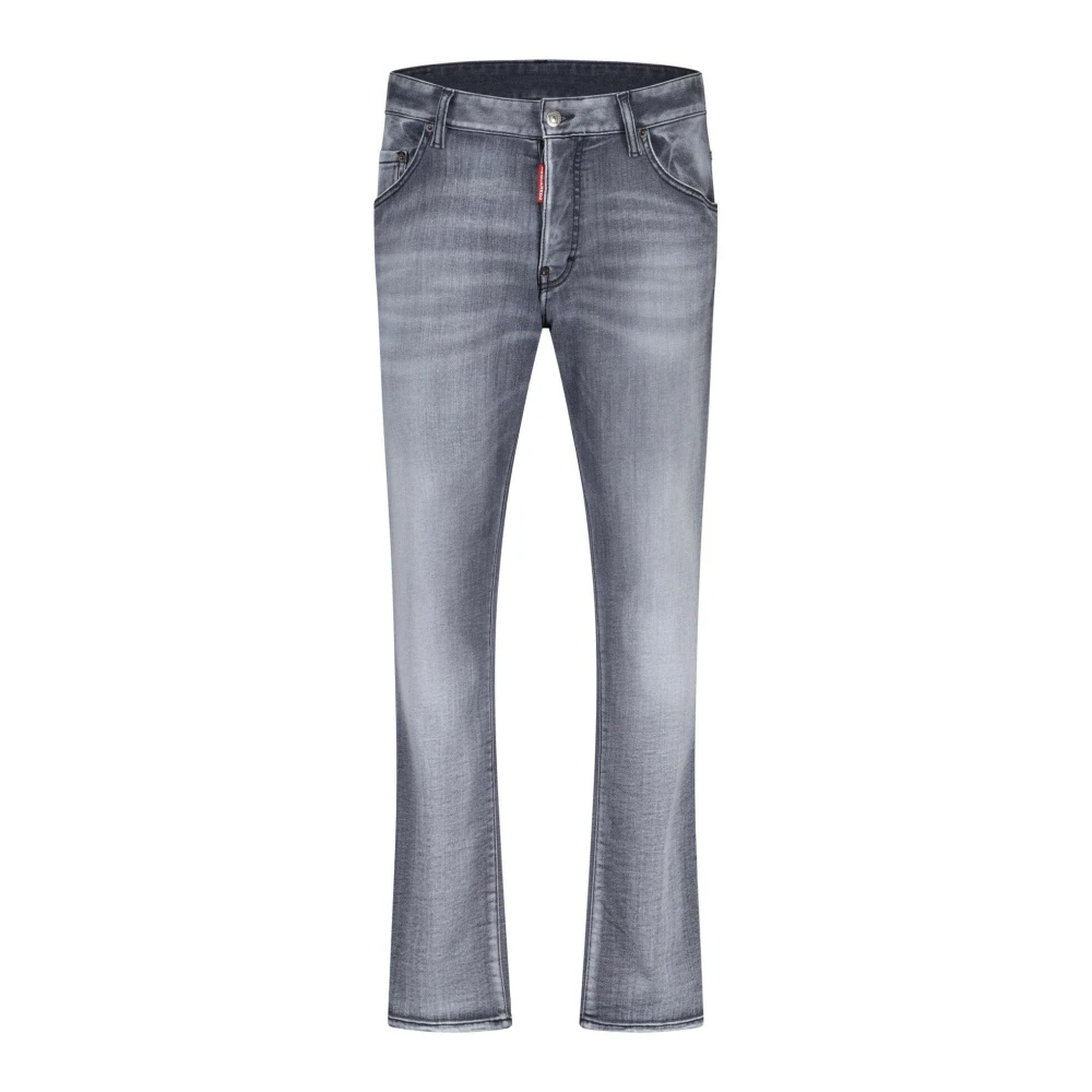 Dsquared2 Vervaagde Skater Jeans Slim Fit Used-Look Gray Heren