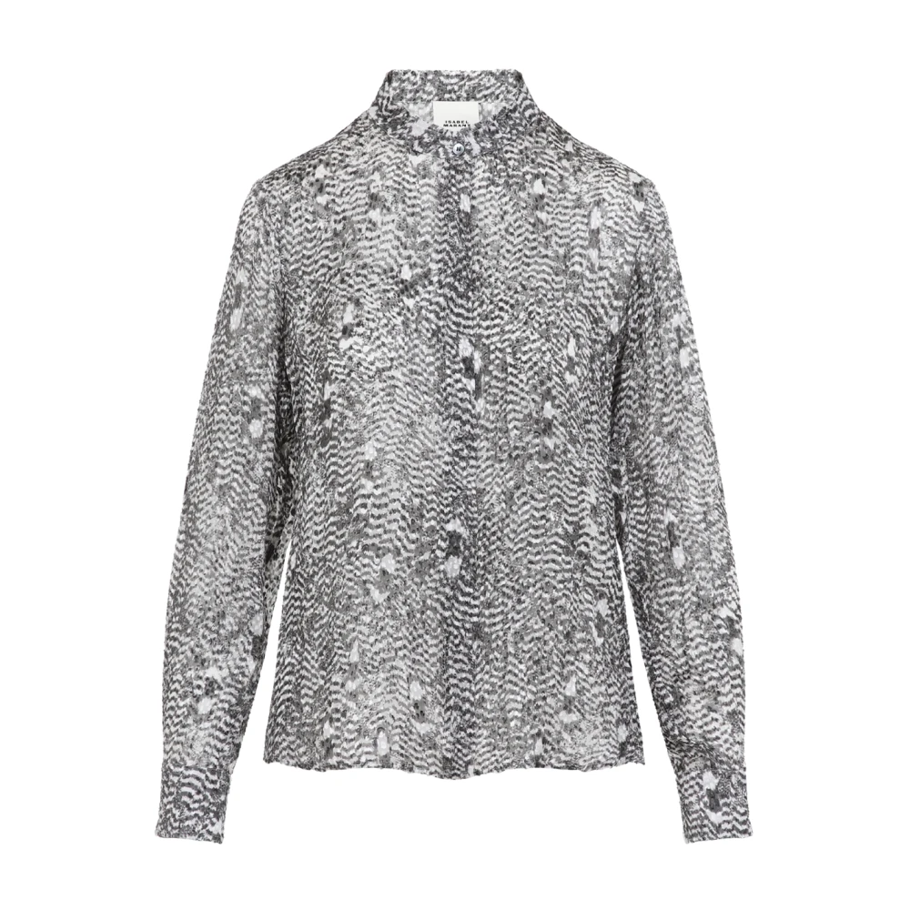 Isabel marant Zwarte Zijde Blend Chique Shirt Gray Dames