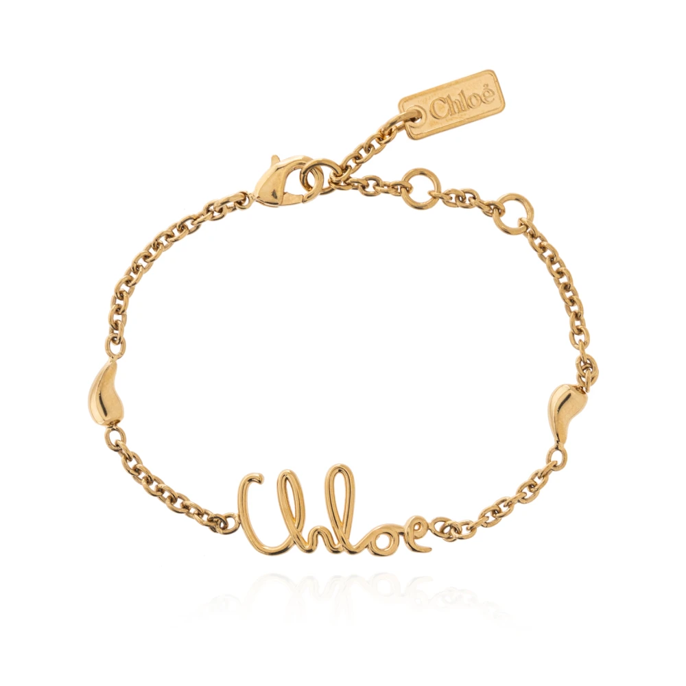 Chloé Donna Giallo - Bracciale Con Ciondolo Logo Effetto Anticato - Accessories - One Size - Immagine 4