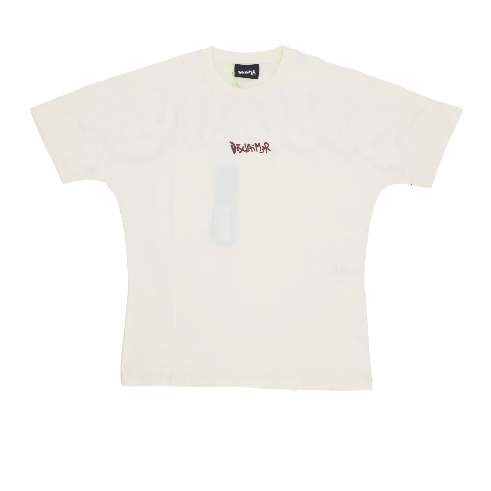 Disclaimer Logo Tee Wit Oversized Pasvorm Katoen White Heren