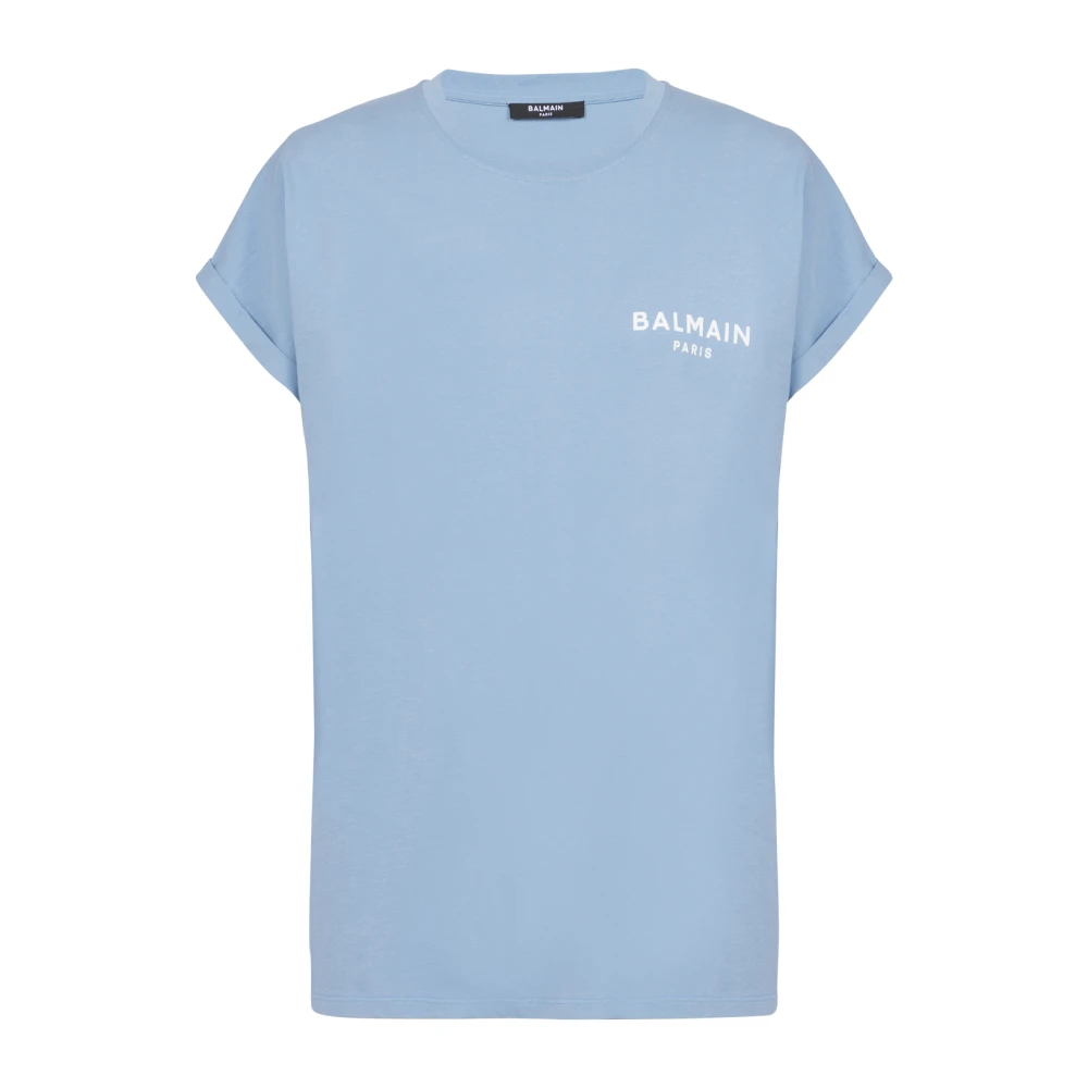 Balmain Flock T-shirt Blue Dames