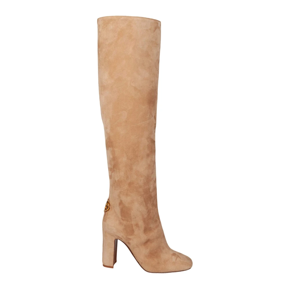 Dolce & Gabbana Beige Heeled Boots, Female, 3 Uk, Suede Boots