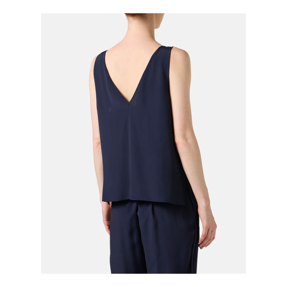 Iceberg Blauwe crepe de chine top met kenmerkende details Blue Dames
