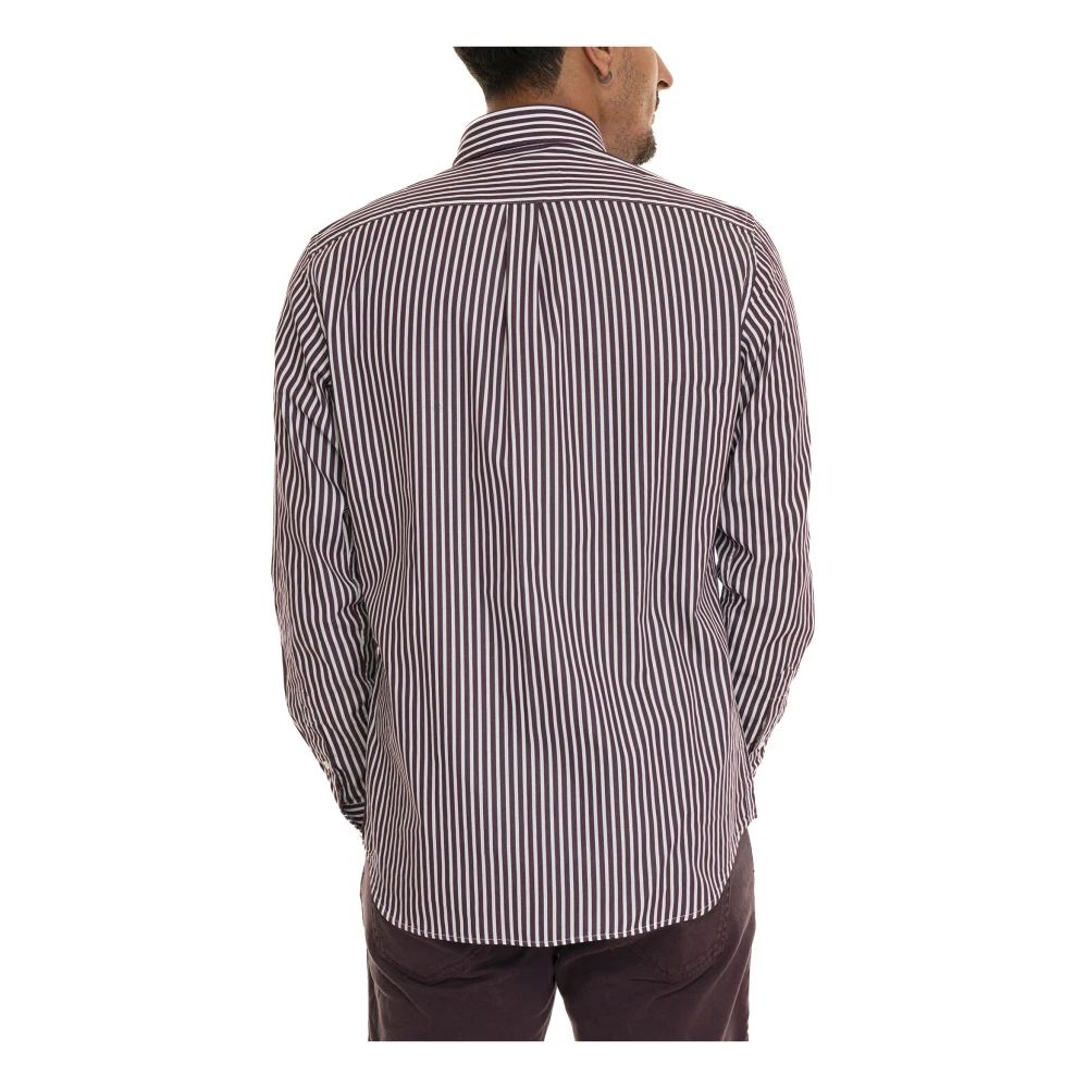 Harmont & Blaine Gestreept Katoenen Overhemd Purple Heren
