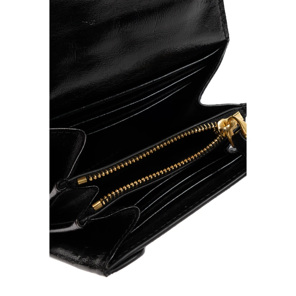 Ami Paris Leren portemonnee Black Unisex