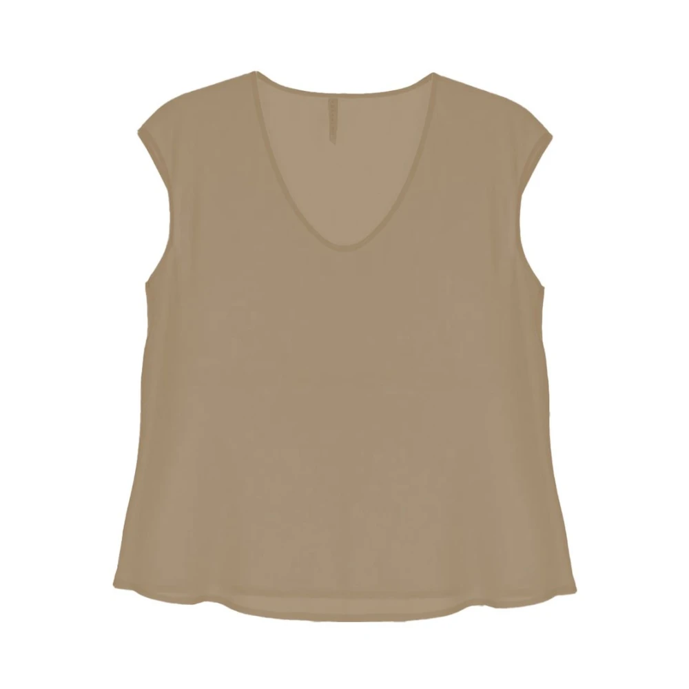 Imperial Mouwloze Top Brown Dames