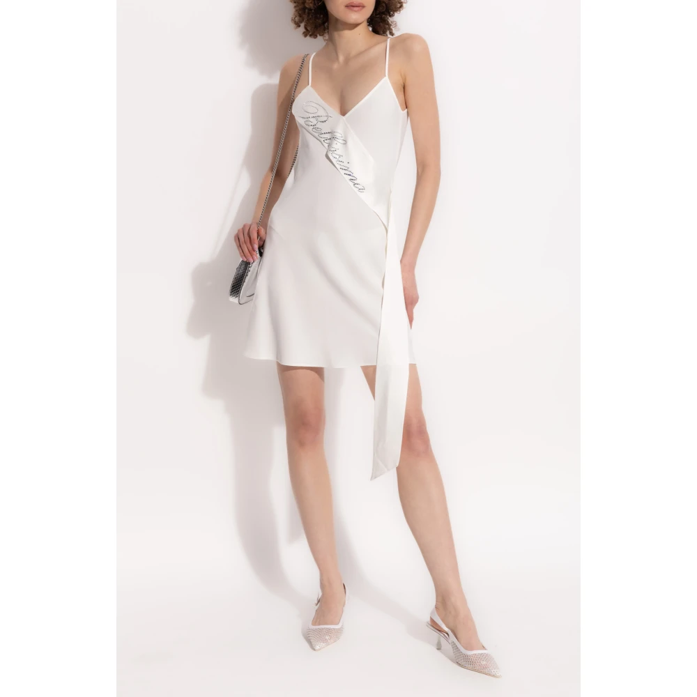 Blumarine Jurk met satijnen ceintuur White Dames