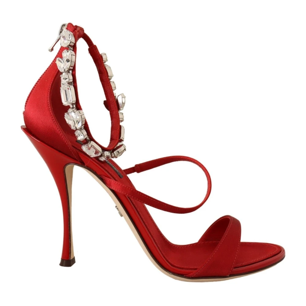 Dolce & Gabbana Röd A Kristallsandaler