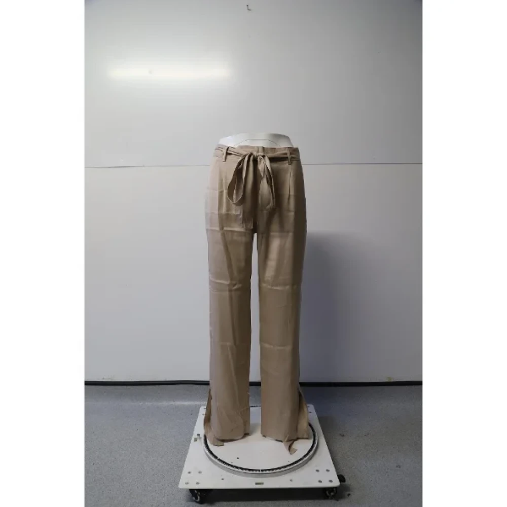 Valentino Vintage Pre-owned Fabric bottoms Beige Dames