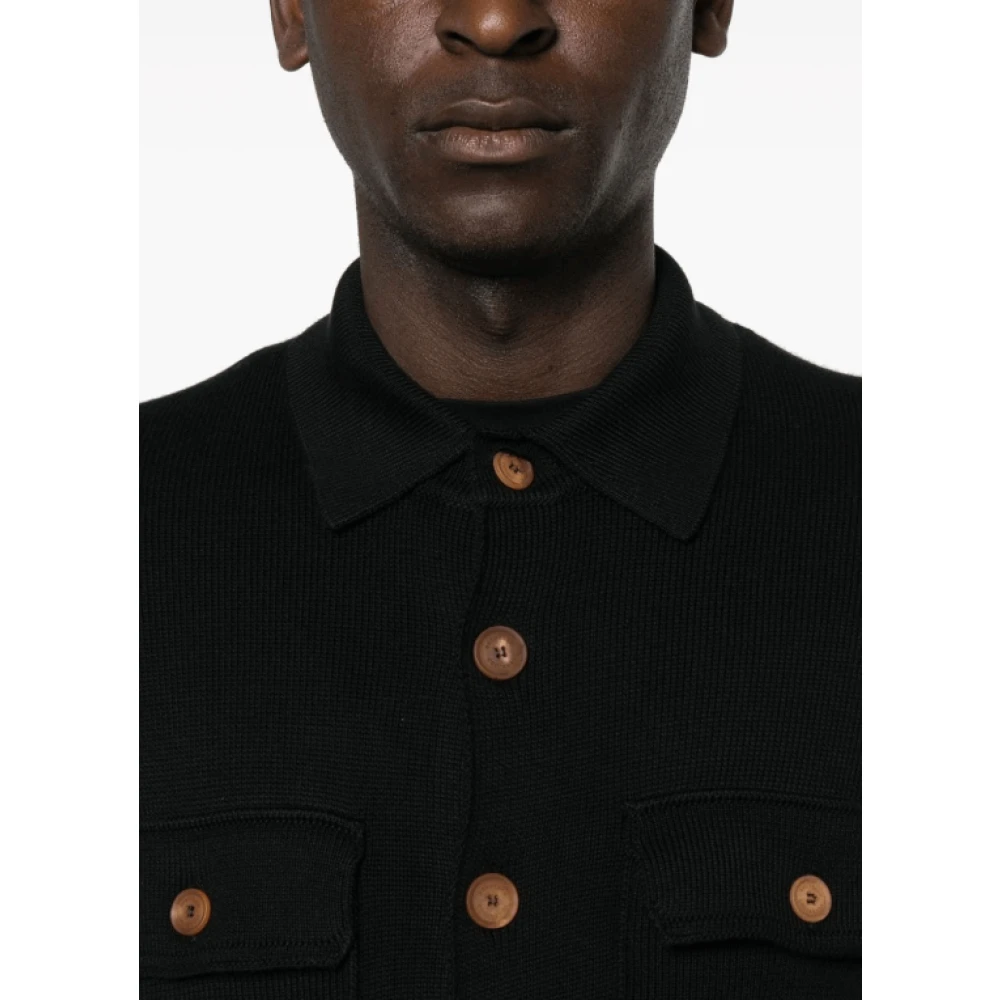 BRUNELLO CUCINELLI Zwarte Gebreide Katoenen Vest Black Heren