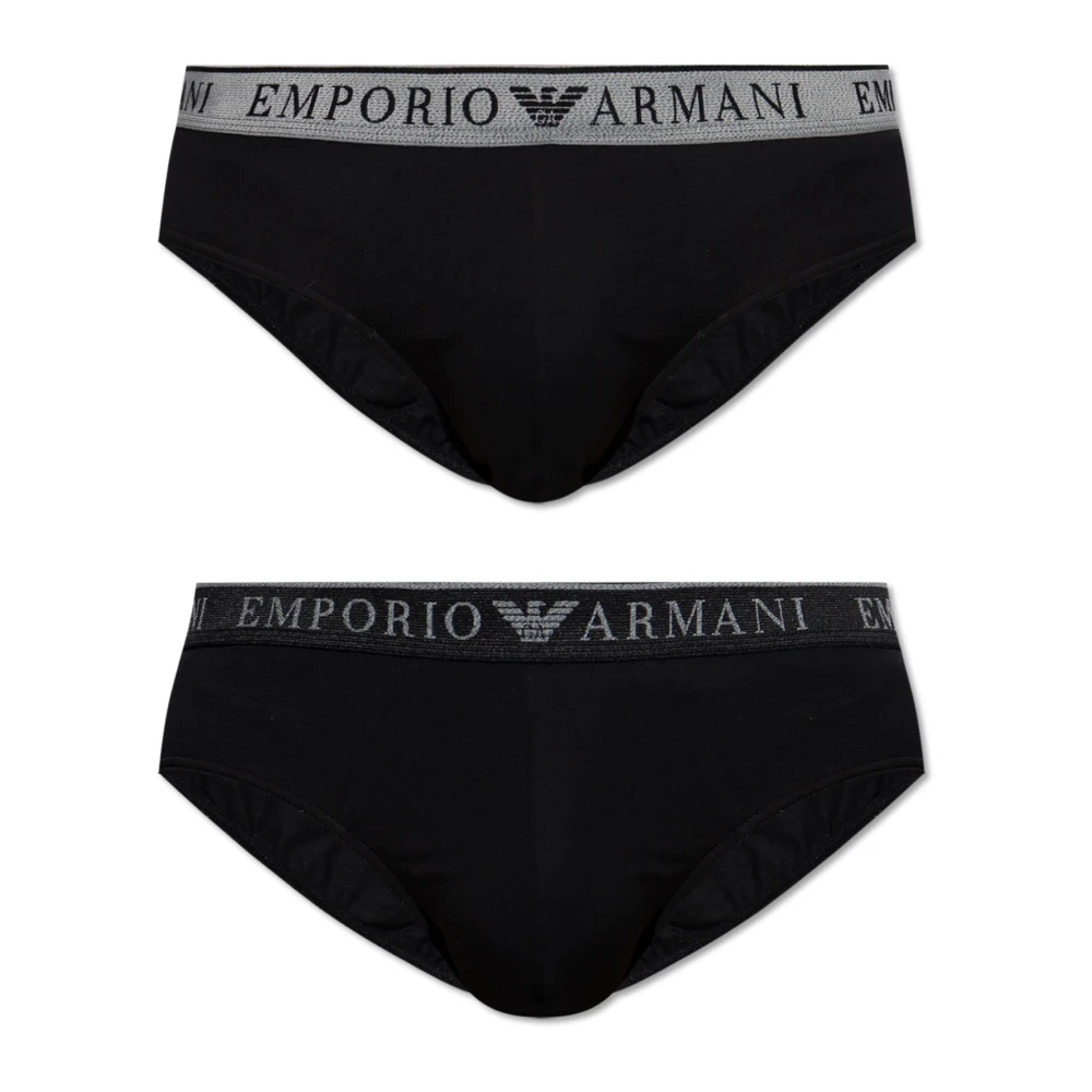 Emporio Armani Twee-pack slips Black Heren