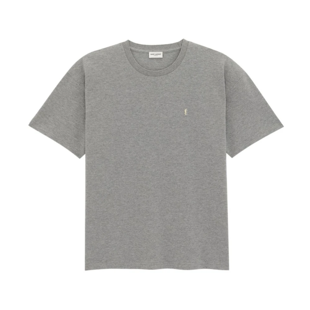 Saint Laurent Grijs en Geel Stijlvol T-shirt Gray Heren