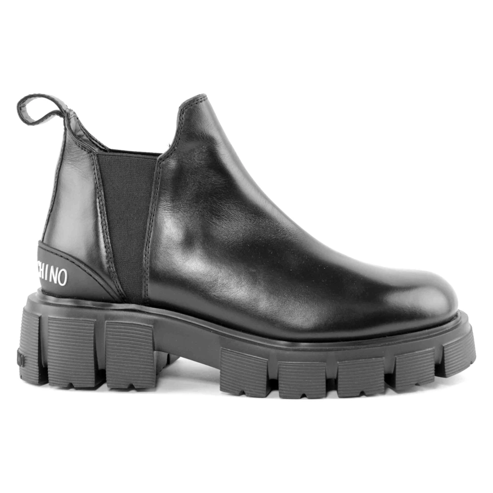 Love Moschino Zwarte Beatles Leren Schoenen Black Dames Schoenen