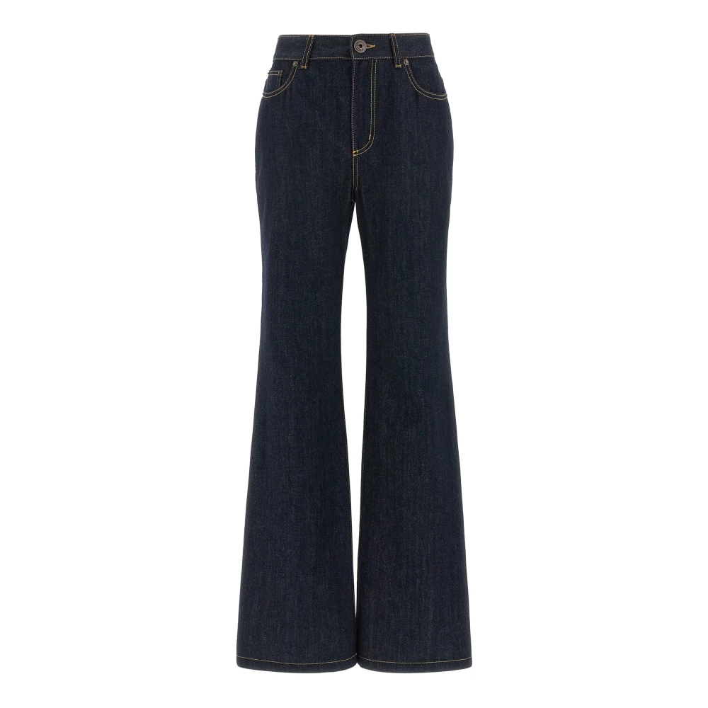 Alexander Mcqueen Women's Blue Straight Leg Jeans - Flare Jeans - W29 - Jeans