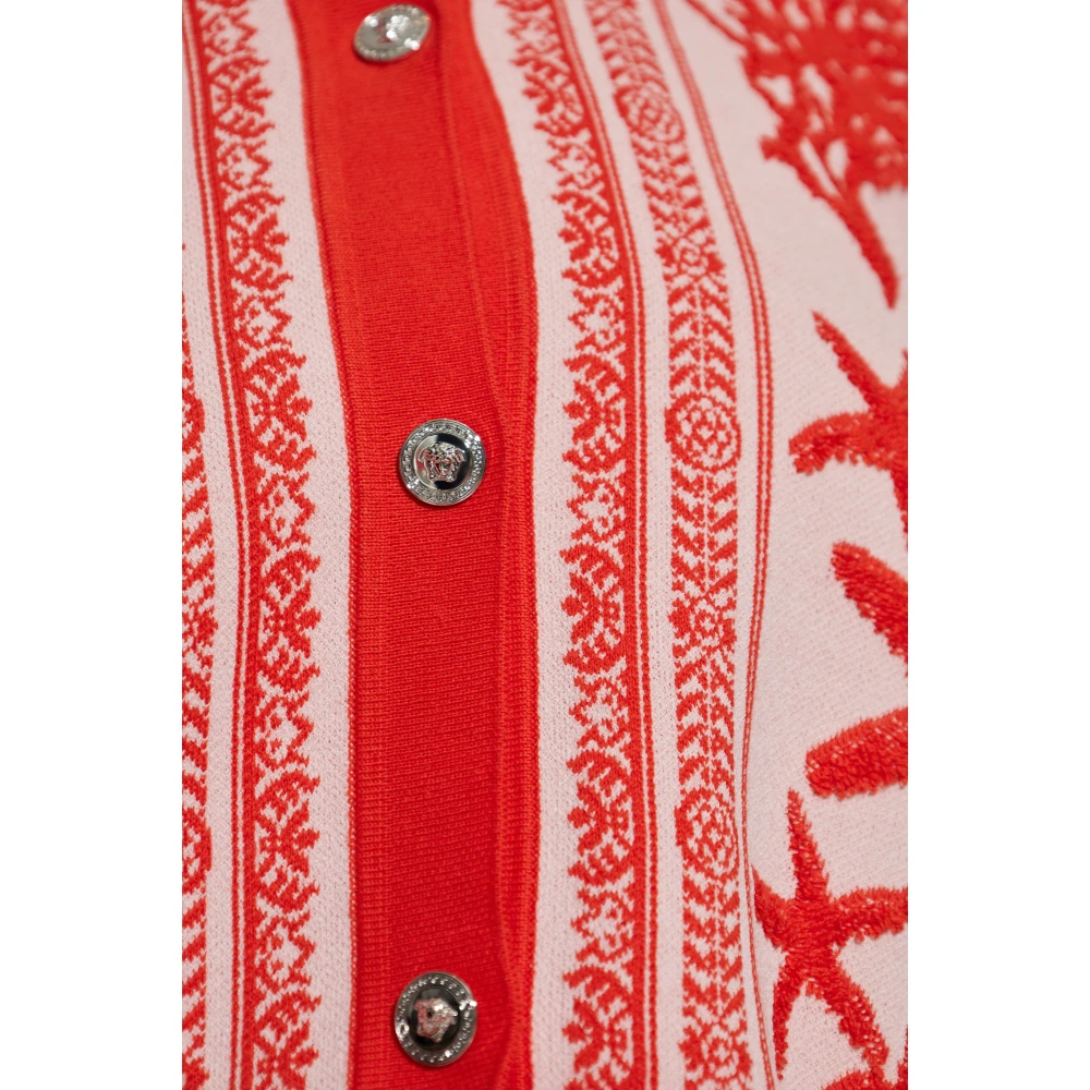 Versace Cardigan met 'Barocco Sea' patroon Red Dames