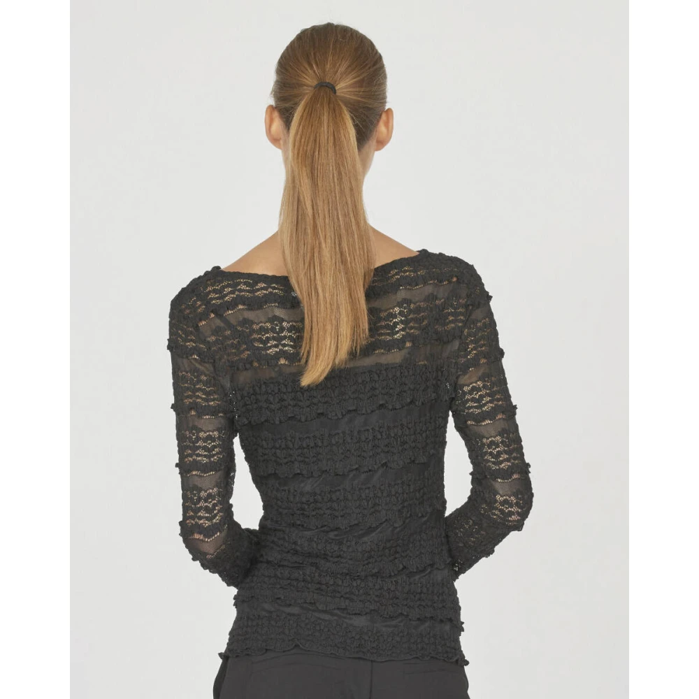 Sisters Point Lange mouw blouse Vitana-Ls Black Dames