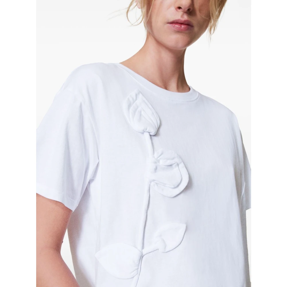 Twinset Witte Crew Neck T-shirts en Polos White Dames