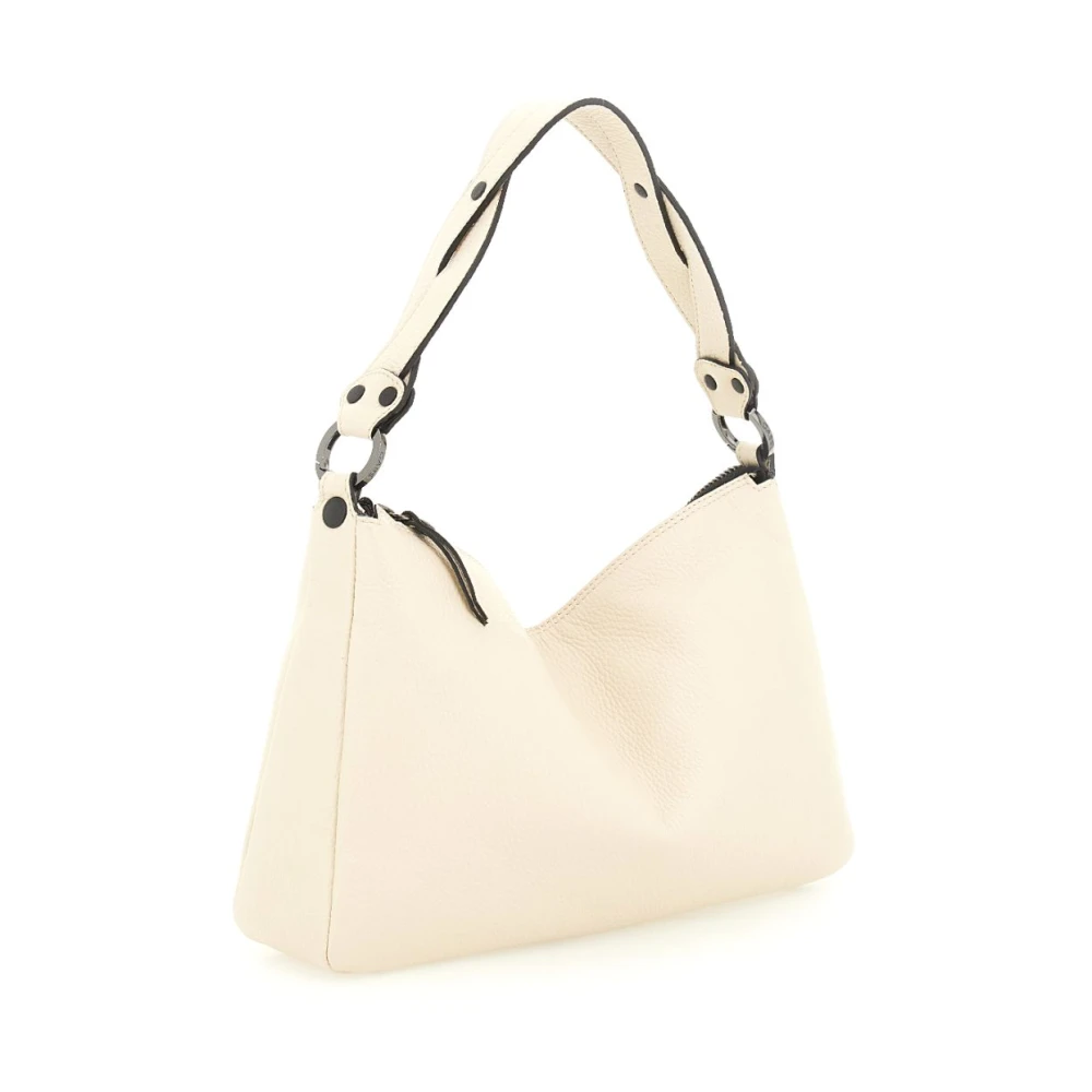 Gabs Leren schoudertas met ritssluiting Beige Dames