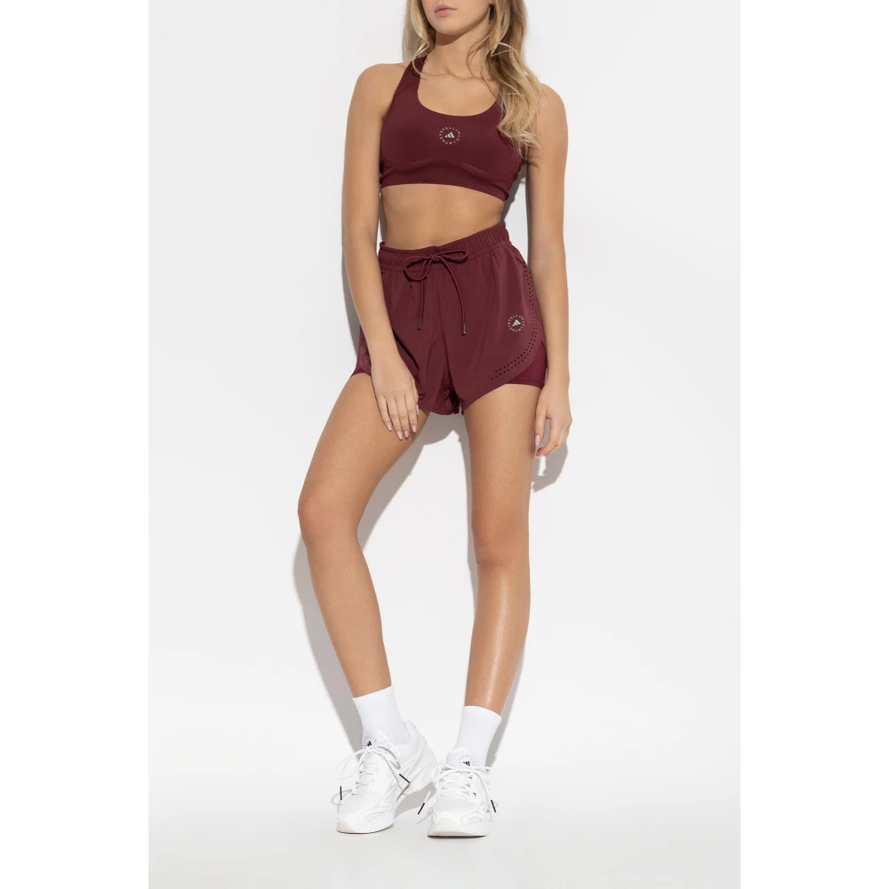 adidas by stella mccartney Trainingshorts met logo Red Dames