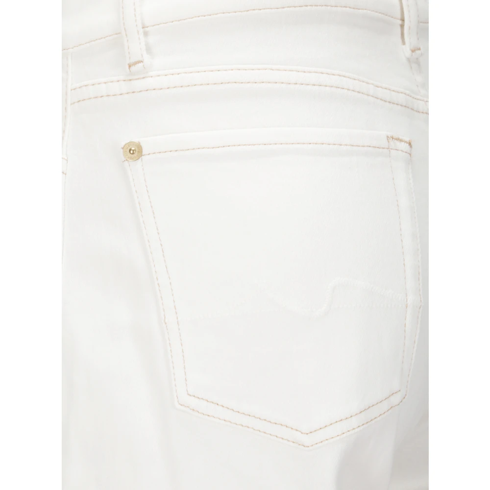 7 For All Mankind Jeans Straight Pre-owned White Dames