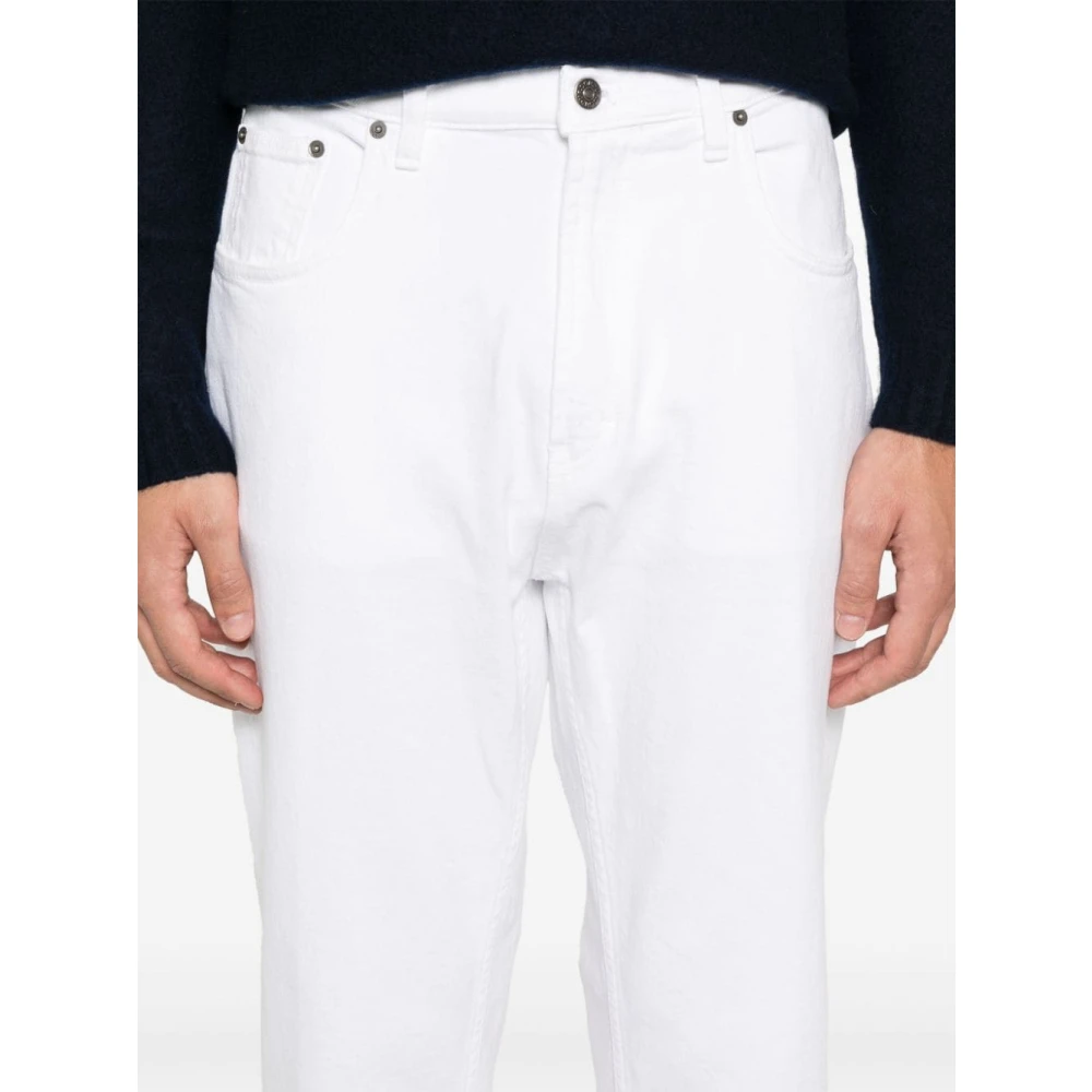 Dondup Witte katoenen broek met taps toelopende pijpen White Heren