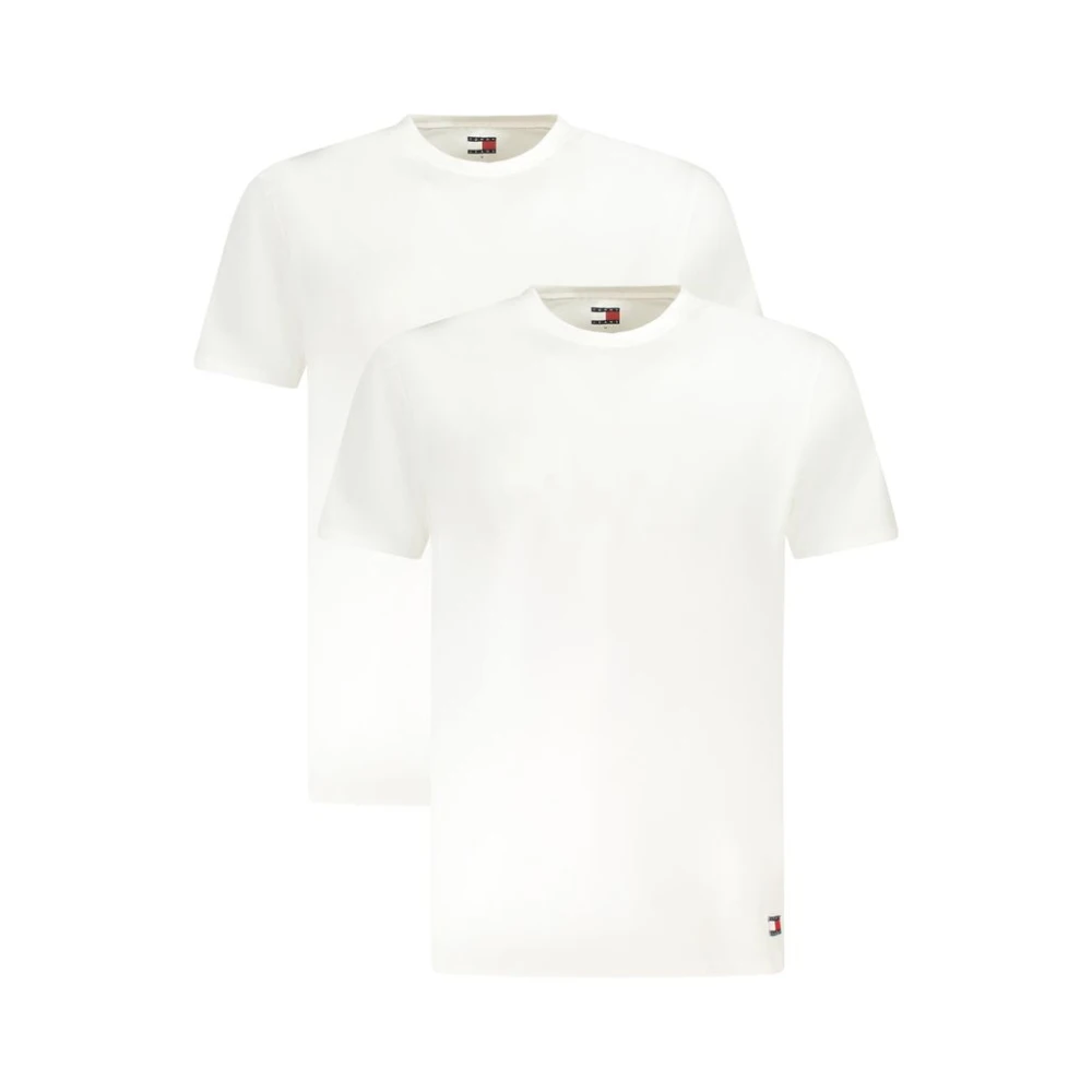 Tommy Hilfiger Men's White Cotton Crew Neck T-Shirt - T-Shirts - L- Tops