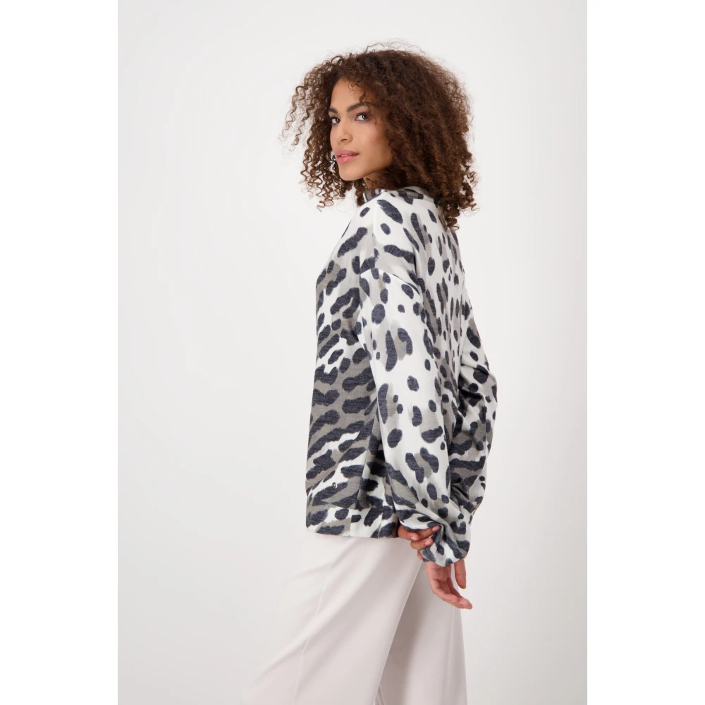 monari Zachte Luipaardprint Pullover Multicolor Dames