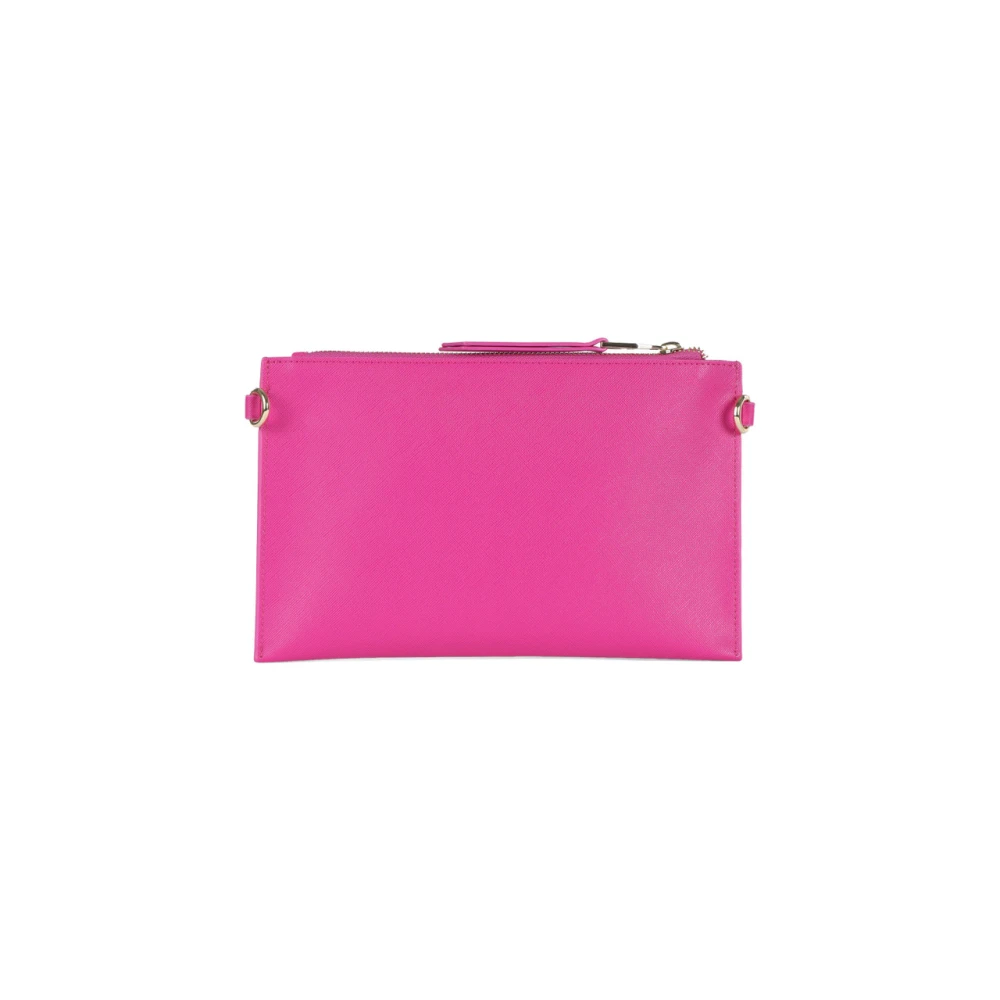 Versace Jeans Couture Logo Front Saffiano Clutch Pink Dames