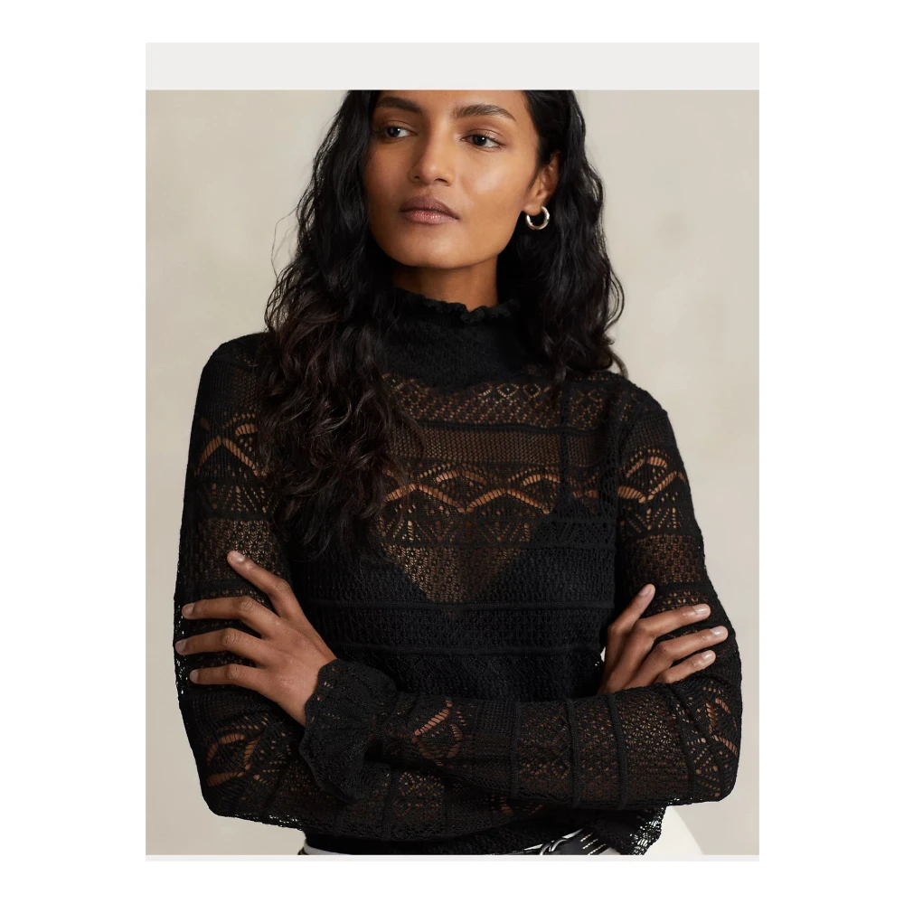 Polo Ralph Lauren Zwarte Pullover Trui met Lange Mouwen Black Dames