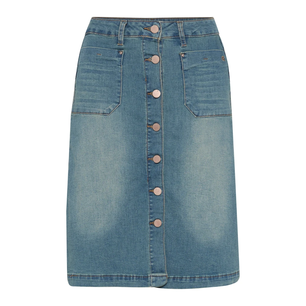 Cream Women's Blue Denim Skirts,, Denim Skirt Light Extra Small