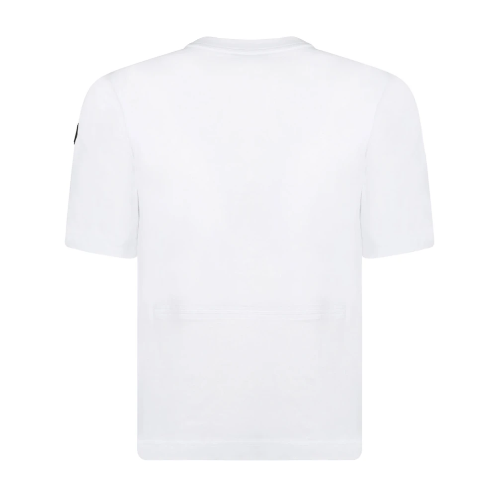 Moncler Geborduurd Logo T-shirt en Polo White Heren