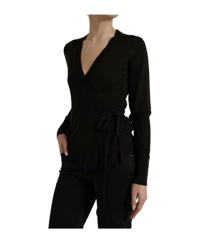 black-v-neck-crossed-cardigan-sweater
