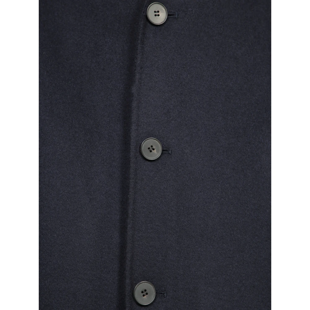 Amaránto Midnight Blue Wol Drie-Knoop Jas Blue Heren