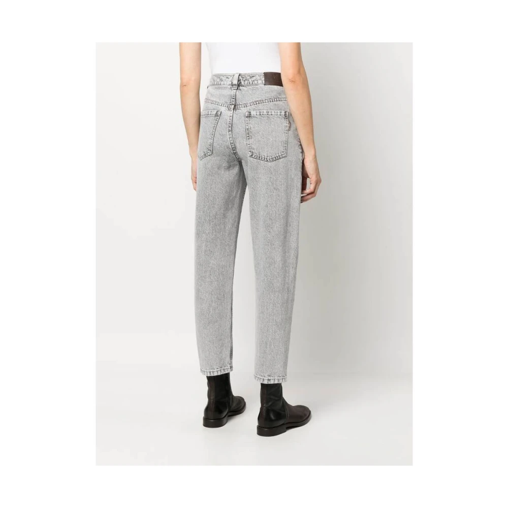 BRUNELLO CUCINELLI Lichtgrijze Acid Wash Jeans Gray Dames