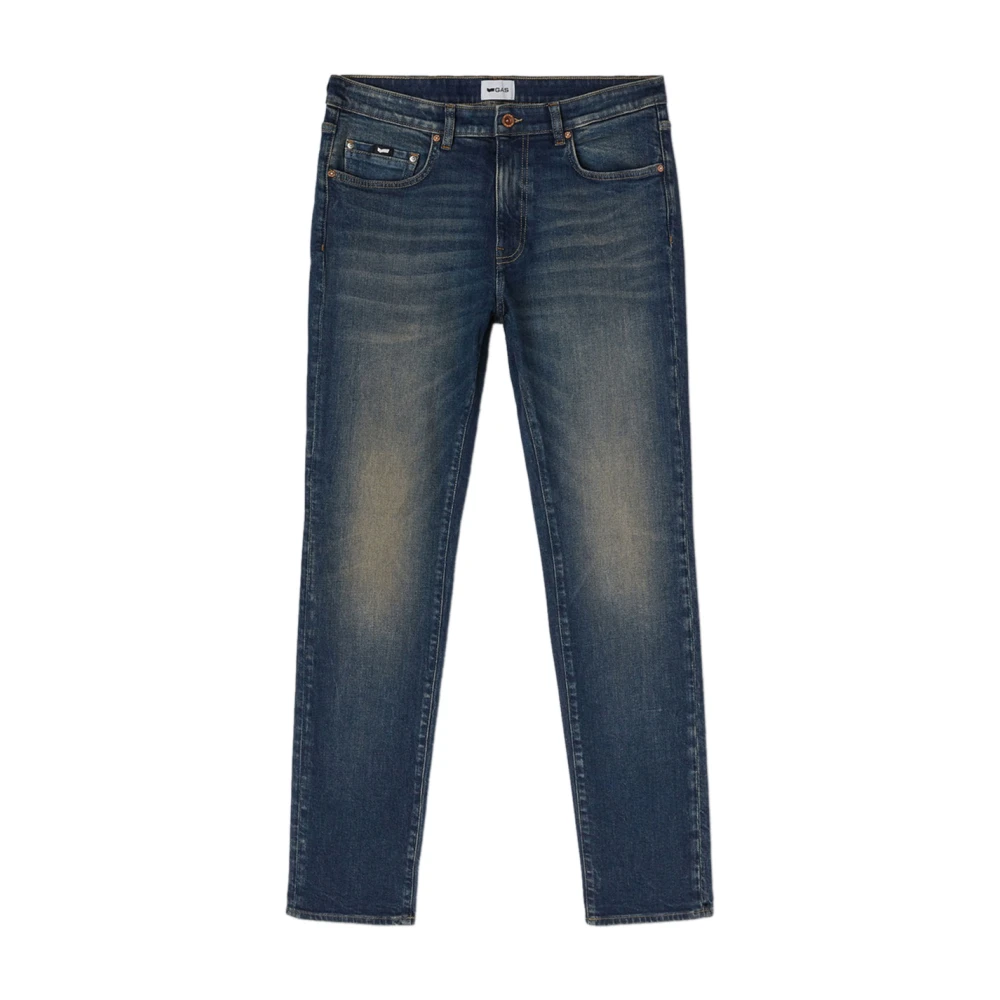 GAS Slim Comfort Denim Jeans Blue Heren