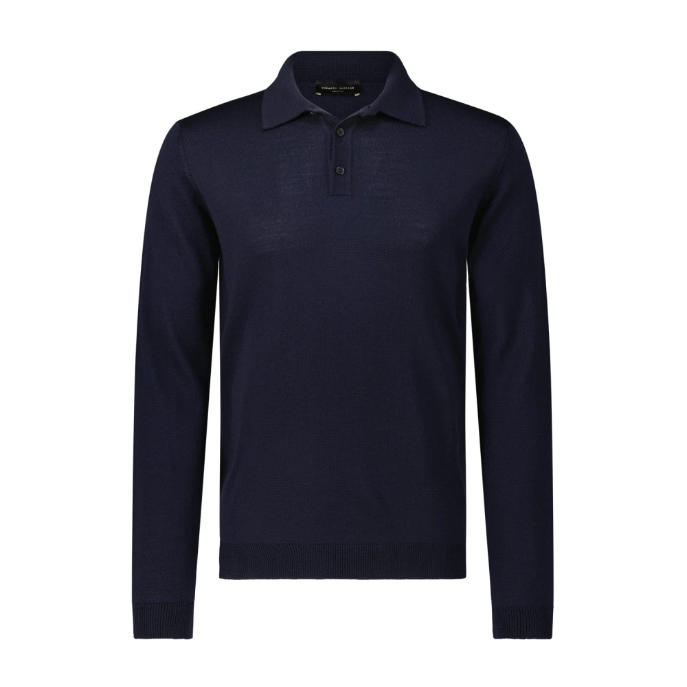 Roberto Collina Klassieke Polo Shirt Blue Heren