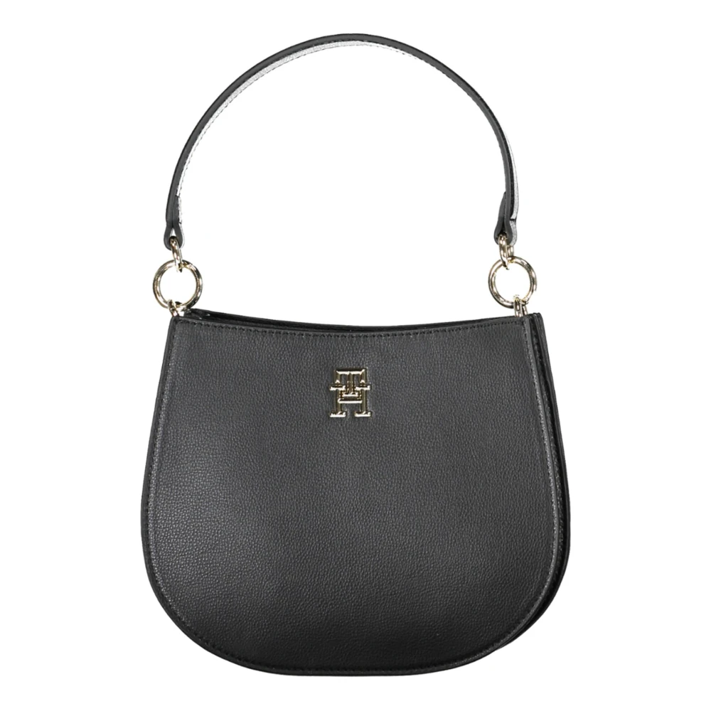 Tommy Hilfiger Women's Black Handbag With Adjustable Strap And Zip Closure