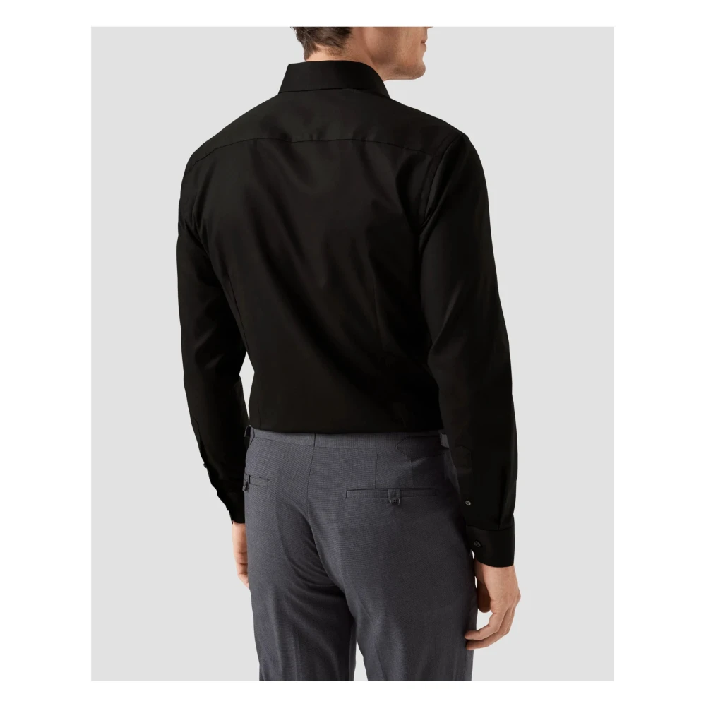 Eton Handtekening Twill Overhemd Zwart Black Heren
